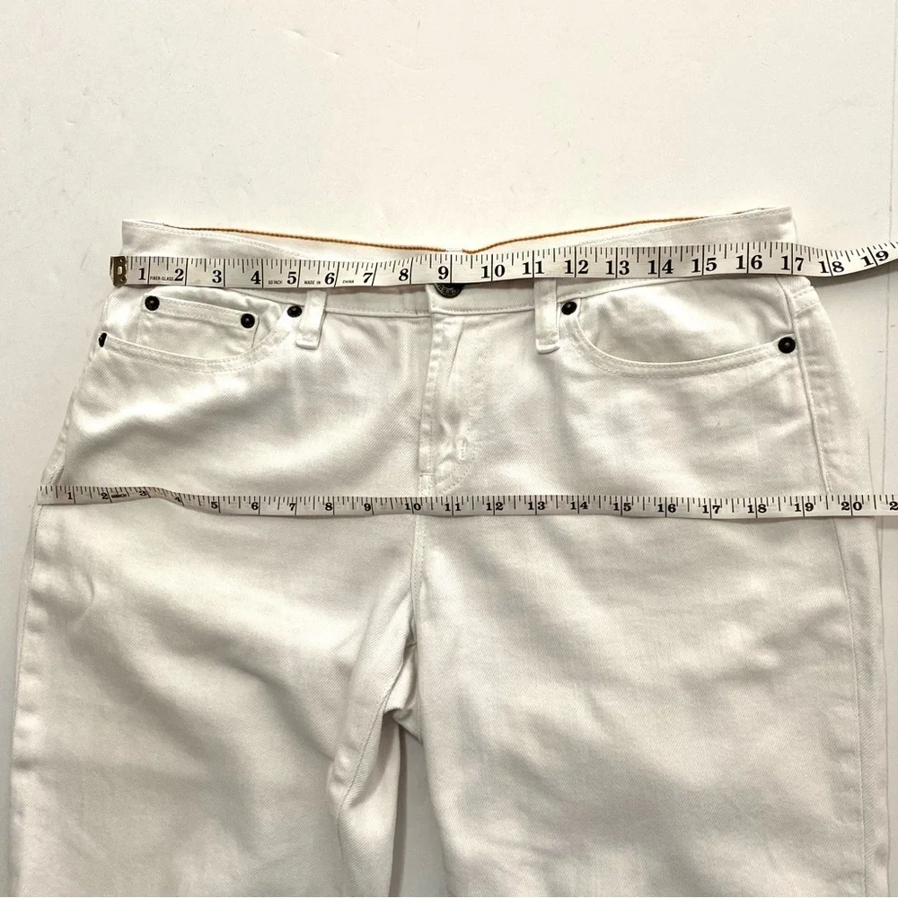 J. Crew Stretch White Denim Cropped Jeans Size 30 Summer Basic Neutral